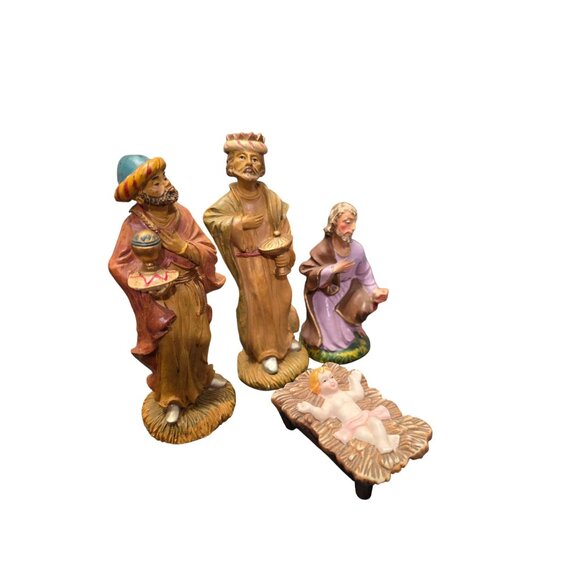 Vintage Nativity Scene Figurines Ceramic Set Of 4 - Picture 3 of 10